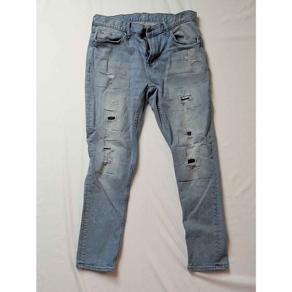 Old Navy Slim Men’s Distressed Light Blue Jeans   Men's 33 x 32